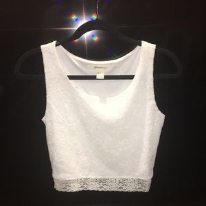 White Lace Crop Top